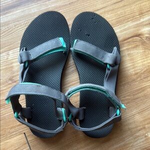 Gray and Teal Sandals